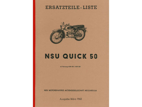 Parts catalog reprint Quick for NSU Quick50 DIVERSE / IMPORT MOTOVEIKALS 21