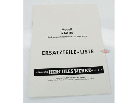 Parts catalog supplement for Hercules K 50 Super Sport DIVERSE / IMPORT MOTOVEIKALS 21