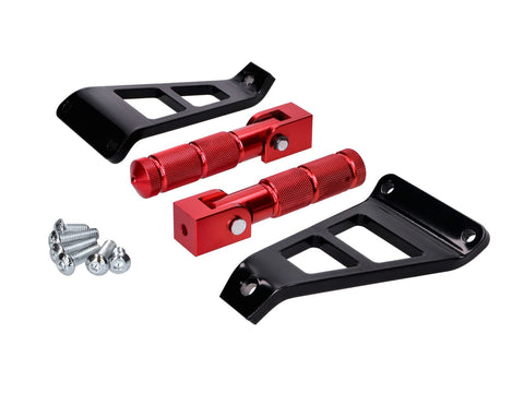 Pillion footrest set CNC red for Beta RR 50 (with bracket) 101 OCTANE MOTOVEIKALS 21