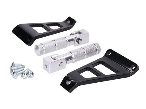 Pillion footrest set CNC silver for Beta RR 50 (with bracket) 101 OCTANE MOTOVEIKALS 21