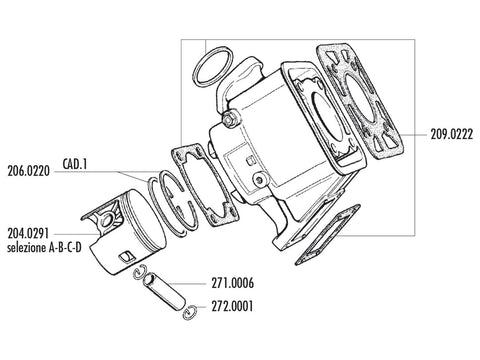 piston kit Polini 100cc 55mm (D) for Yamaha DT 80 LC POLINI MOTOVEIKALS 21