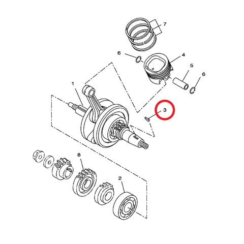 Pusmēness YAMAHA OEM: 90280-03X00 YAMAHA OEM MOTOVEIKALS 21