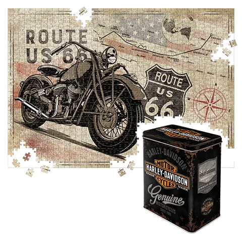 Puzle Nostalgic-Art Route 66 Bike Map H-D 3, 1000 gab. NOSTALGIC ART MOTOVEIKALS 21
