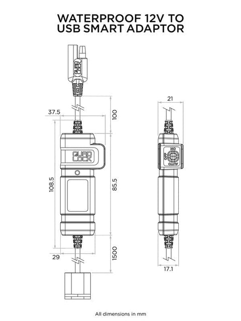 QUAD LOCK ūdens izturīgs SMART adapteris 12V/USB QUAD LOCK MOTOVEIKALS 21