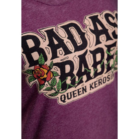 Queen Kerosin Bad ass babe t-shirt plum KING KEROSIN MOTOVEIKALS 21