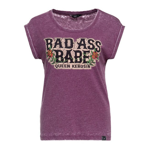 Queen Kerosin Bad ass babe t-shirt plum KING KEROSIN MOTOVEIKALS 21