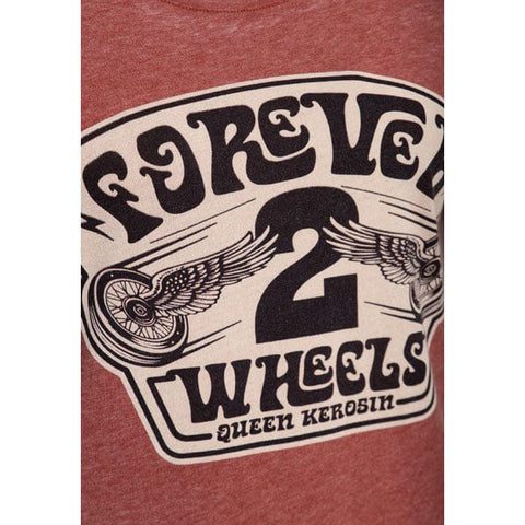 Queen Kerosin Forever 2 wheels t-shirt orange KING KEROSIN MOTOVEIKALS 21