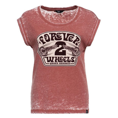 Queen Kerosin Forever 2 wheels t-shirt orange KING KEROSIN MOTOVEIKALS 21