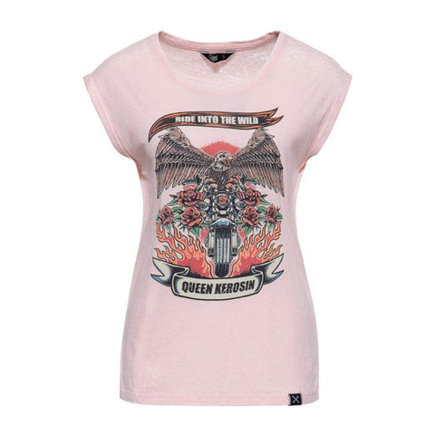 Queen Kerosin Ride into the wild t-shirt peachskin KING KEROSIN MOTOVEIKALS 21