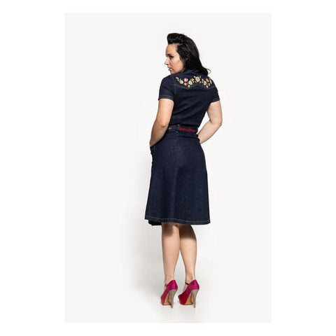 Queen Kerosin Swing Denim dress dark blue KING KEROSIN MOTOVEIKALS 21