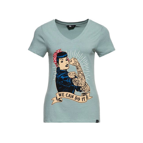 Queen Kerosin We Can Do It t-shirt smoke green KING KEROSIN MOTOVEIKALS 21