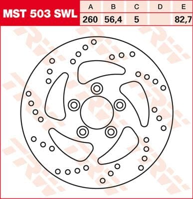 Rear Brake Disc Xl Swept Left TRW TRW MOTOVEIKALS 21
