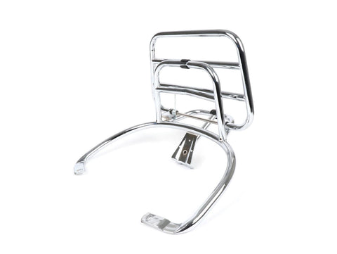 Rear rack, fold down -MOTO NOSTRA- Vespa Primavera 50 (ZAPC53100, ZAPC53200), Vespa Primavera 125 (ZAPM81100), Vespa Primavera 150 (ZAPM81200), Vespa Sprint 50 (ZAPC53101, ZAPC53201), Vespa Sprint 125 (RP8M82111, ZAPM81300, ZAPM81301) - chrome MOTO NOSTRA MOTOVEIKALS 21