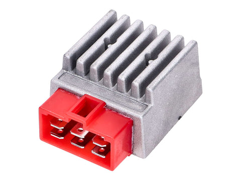 regulator / rectifier w/ flasher relay, red plug for Derbi Senda, GPR, Aprilia RX, SX 50, Gilera RCR 101 OCTANE MOTOVEIKALS 21