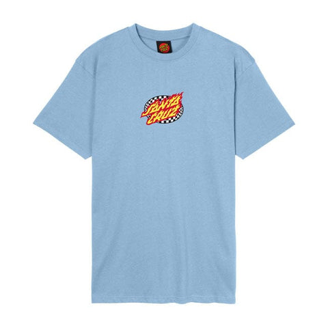 Santa Cruz Oval Check Flame Front t-shirt crystal blue SANTA CRUZ MOTOVEIKALS 21