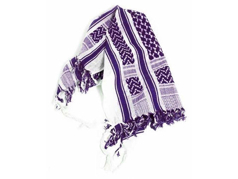 Scarf cotton 50cm 60cm white purple 40 gram for moped mokick DIVERSE / IMPORT MOTOVEIKALS 21