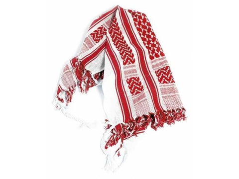 Scarf cotton 50cm x 60cm white / red 40 gram for moped mokick DIVERSE / IMPORT MOTOVEIKALS 21
