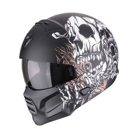 Scorpion EXO-Combat II Genesis matt black-white-gold SCORPION MOTOVEIKALS 21