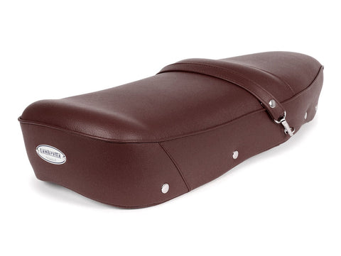 Seat -BGM PRO Pegasus with badge and riveted- Lambretta LI, LI S, SX, TV, DL, GP - brown BGM PRO MOTOVEIKALS 21