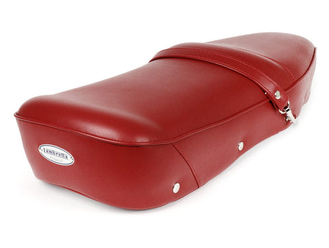 seat BGM PRO riveted Pegasus with shield red for Lambretta LI, LI S, SX, TV, DL, GP BGM PRO MOTOVEIKALS 21