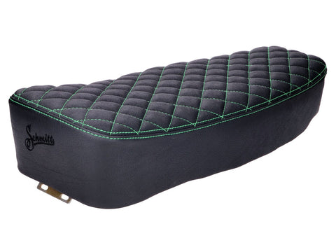 seat cover Schmitt diamond quilted, black / green for Simson S50, S51, S70 SCHMITT MOTOVEIKALS 21