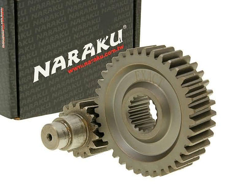 secondary transmission gear up kit Naraku racing 16/37 +25% for GY6 125/150cc 152/157QMI NARAKU MOTOVEIKALS 21