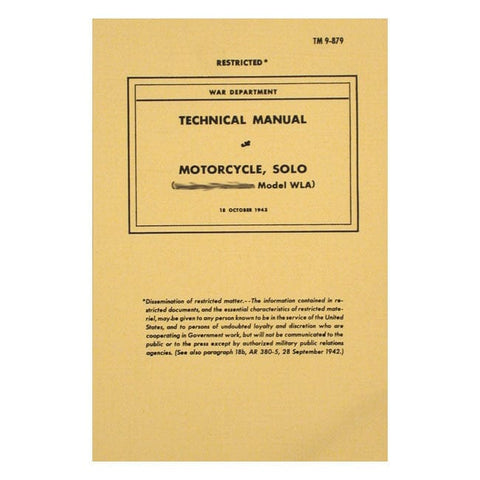 Service manual, war dep. WLA solo SAMWEL MOTOVEIKALS 21