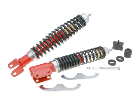 shock absorber kit front & rear Carbone Sport red / black for LML Star, Deluxe, Vespa PX, PE CARBONE MOTOVEIKALS 21