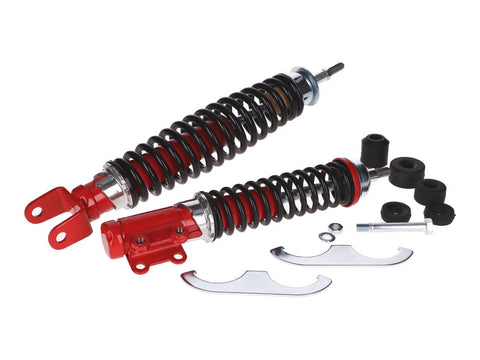 shock absorber kit front & rear Carbone Sport red / black for Vespa PK 50 1990-, PK 80/100/125 CARBONE MOTOVEIKALS 21