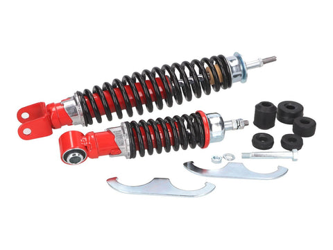 shock absorber kit front & rear Carbone Sport red / black for Vespa PK 50 until 1989 CARBONE MOTOVEIKALS 21