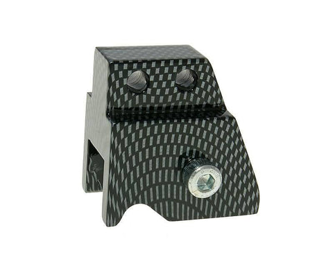 shock extender CNC 2-hole adjustable mounting - carbon look for Minarelli VPARTS MOTOVEIKALS 21