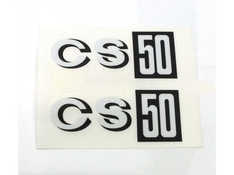 Side cover fairing sticker white black for Zündapp CS 50 DIVERSE / IMPORT MOTOVEIKALS 21