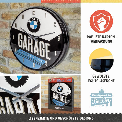 Sienas pulkstenis BMW GARAGE 31cm NOSTALGIC ART MOTOVEIKALS 21