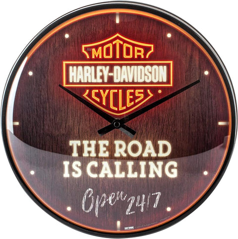Sienas pulkstenis Harley Davidson ROAD IS CALLING 31cm NOSTALGIC ART MOTOVEIKALS 21