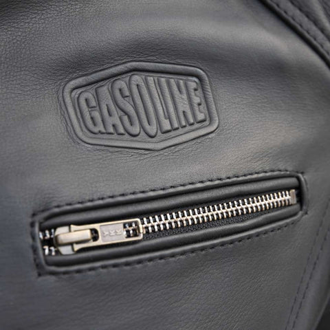 Sieviešu ādas moto jaka S-Line GASOLINE Vintage black XL GASOLINE MOTOVEIKALS 21