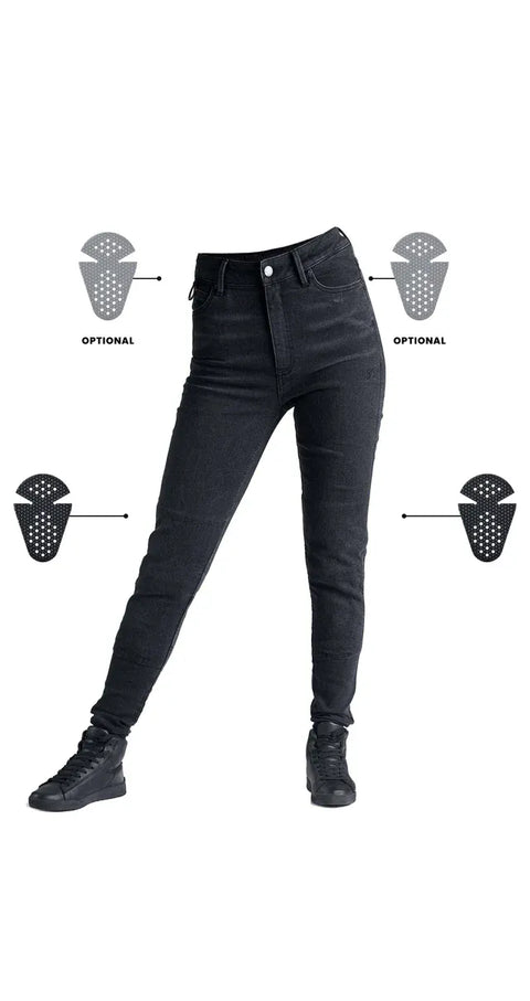 Sieviešu moto džinsi PandoMoto Kusari Skinny-Fit black PANDO MOTO MOTOVEIKALS 21