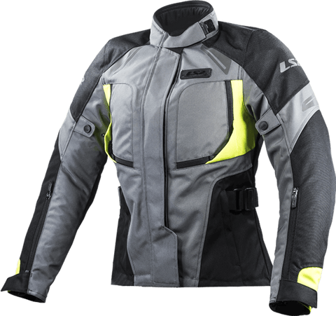 Sieviešu moto jaka LS2 Phase grey black H-V yellow 4XL LS2 MOTOVEIKALS 21