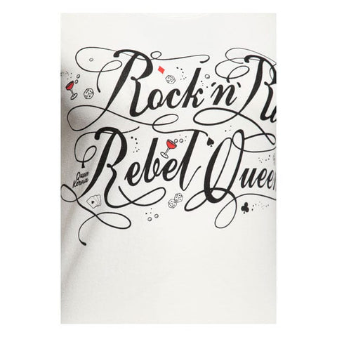 Sieviešu T-krekliņš QUEEN KEROSIN Rock'n Roll Queen white L QUEEN KEROSIN MOTOVEIKALS 21