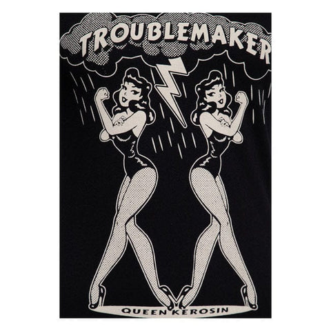 Sieviešu T-krekliņš QUEEN KEROSIN trouble maker black L QUEEN KEROSIN MOTOVEIKALS 21