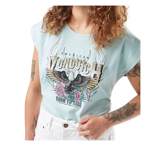 Sieviešu T-krekliņš VON DUTCH light blue L VON DUTCH MOTOVEIKALS 21