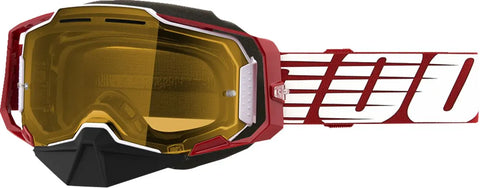 Sniega motocikla brilles ARMEGA SNOW OVERSIZE Red YL 100% MOTOVEIKALS 21