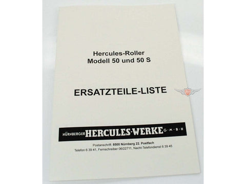 Spare parts list parts catalog issue 1963 for Hercules scooter R 50 RS S DIVERSE / IMPORT MOTOVEIKALS 21
