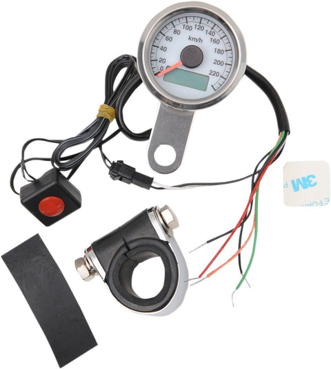 Speedo 1.87"Pro Wht Km/H DRAG SPECIALTIES DRAG SPECIALTIES MOTOVEIKALS 21
