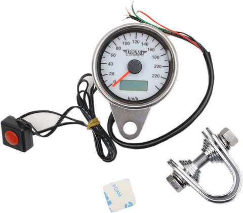Speedo 2.37"Pro Wht Km/H DRAG SPECIALTIES DRAG SPECIALTIES MOTOVEIKALS 21