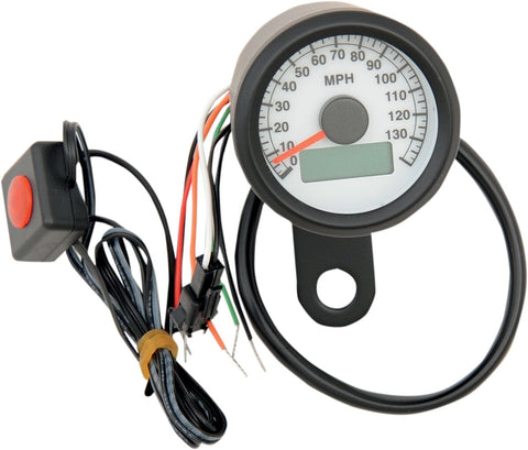 Speedo Blk 1.8" Prog Wht DRAG SPECIALTIES DRAG SPECIALTIES MOTOVEIKALS 21