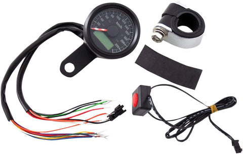 Speedo W/4Lts Kph Blk/Blk DRAG SPECIALTIES DRAG SPECIALTIES MOTOVEIKALS 21