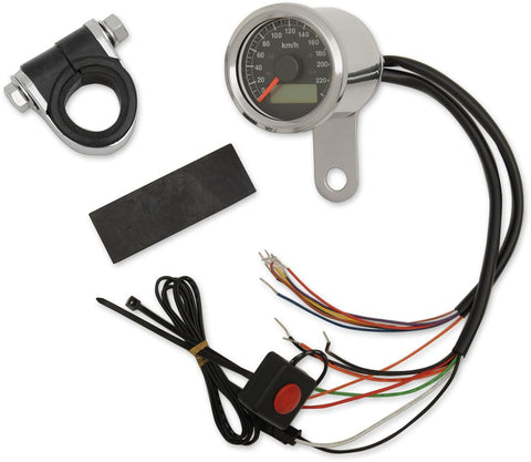 Speedo W/4Lts Kph Ss/Blk DRAG SPECIALTIES DRAG SPECIALTIES MOTOVEIKALS 21