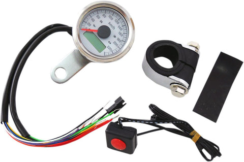 Speedo W/4Lts Kph Ss/Wht DRAG SPECIALTIES DRAG SPECIALTIES MOTOVEIKALS 21