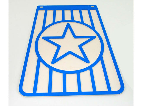 Splash guard moped wide 210/175mm high approx. 270mm mounting distance 145mm white blue for moped, moped, mokick DIVERSE / IMPORT MOTOVEIKALS 21