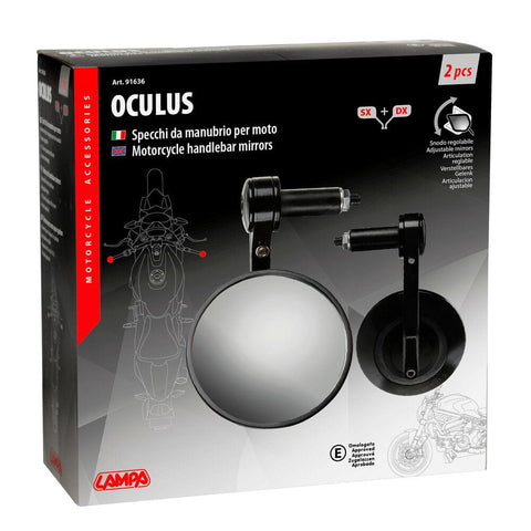 Spoguļu komplekts LAMPA OCULUS black Ø18 - Ø23 2 gab. LAMPA MOTOVEIKALS 21